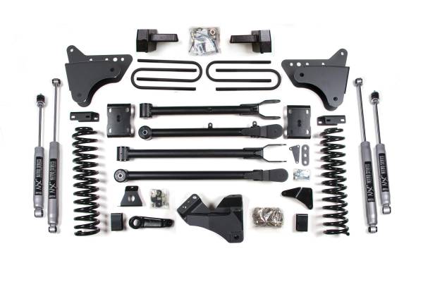 BDS Suspension - 4 Inch Lift Kit w/ 4-Link Ford F250/F350 Super Duty 11-16 4WD Diesel Leaf Springs NX2 Nitro