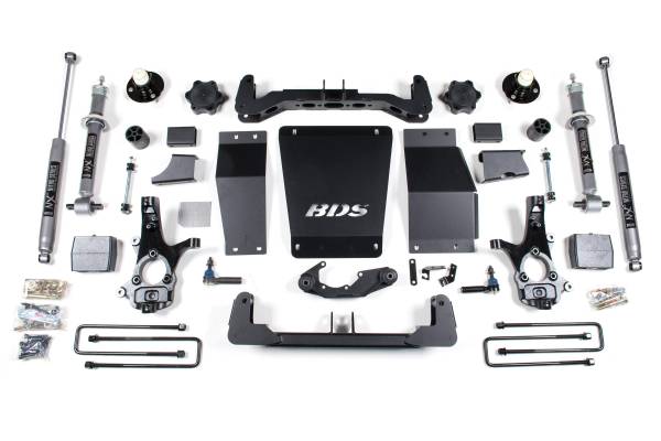 BDS Suspension - 6 Inch Lift Kit Silverado/Sierra 1500 14-18 4WD Aluminum / Stamped Steel Control Arm Leaf Springs NX2 Nitro