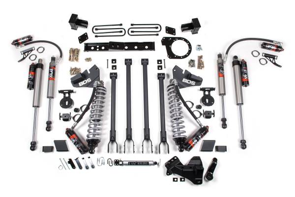 BDS Suspension - 6 Inch Lift Kit w/ 4-Link FOX 2.5 Performance Elite Coil-Over Conversion Ford F350 Super Duty DRW 20-22 4WD Diesel