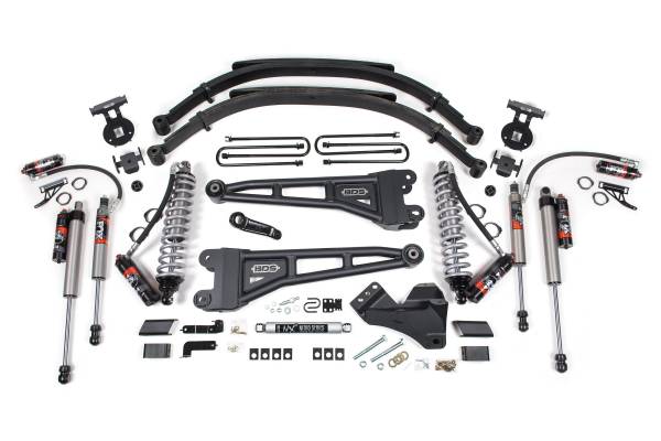 BDS Suspension - 4 Inch Lift Kit w/ Radius Arm FOX 2.5 Performance Elite Coil-Over Conversion Ford F250/F350 Super Duty 17-19 4WD Diesel Leaf Springs FOX 2.5 Performance Elite