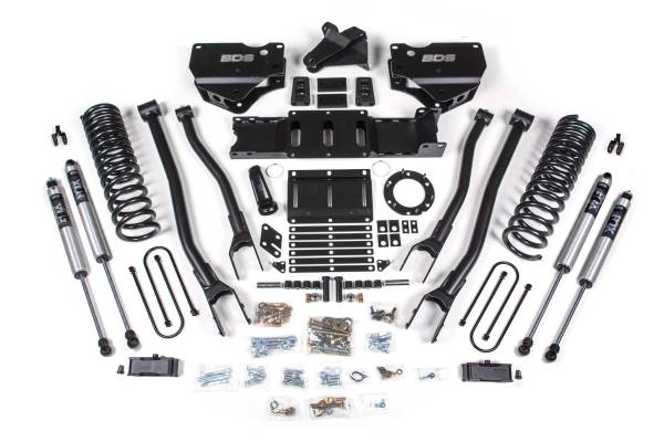 BDS Suspension - 4 Inch Lift Kit w/ 4-Link Ram 3500 19-23 4WD Gas With Factory Rear Overload Leaf NX2 Nitro