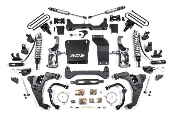 BDS Suspension - 6.5 Inch Lift Kit FOX 2.5 Coil-Over Conversion Silverado/Sierra 2500HD/3500HD 11-19 Diesel 3 Inch Block Kit With Overload Fox 2.5 Performance Shocks