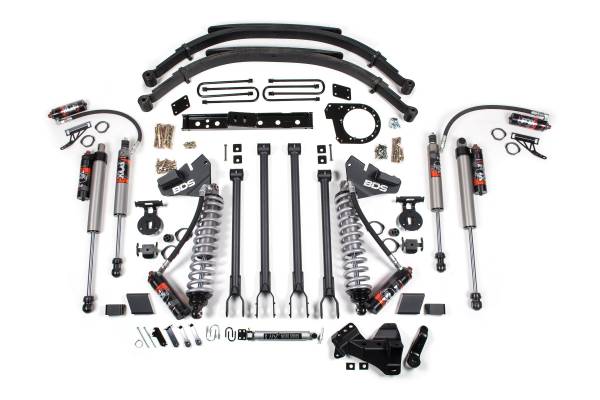 BDS Suspension - 7 Inch Lift Kit w/ 4-Link FOX 2.5 Performance Elite Coil-Over Conversion Ford F250/F350 Super Duty 20-22 4WD Diesel Leaf Springs