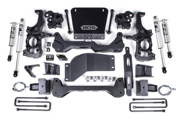 BDS Suspension - 20-24 GM 2500HD/3500HD 4wd 6.5 Inch Suspension Lift System, 6 Inch Rear Lift, Block, w/ overload Fox 2.5 HTO BDS Suspension