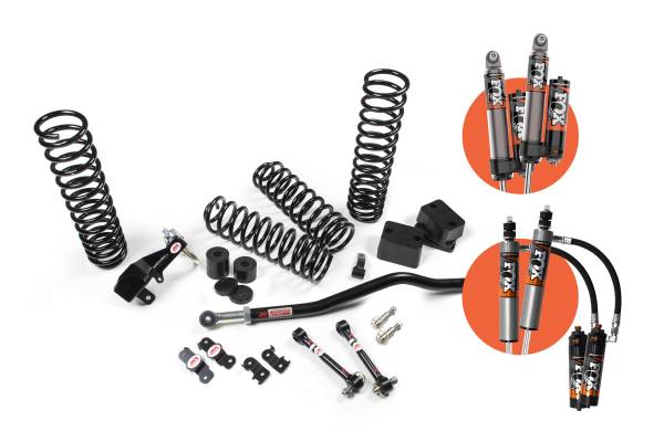 JKS Manufacturing - 2007-2018 Jeep Wrangler JK J-Venture Suspension 2 Door 2.5 Inch Lift Kit w/ Fox 2.5 Performance Elite Series R/R DSC Shocks 4WD JSPEC