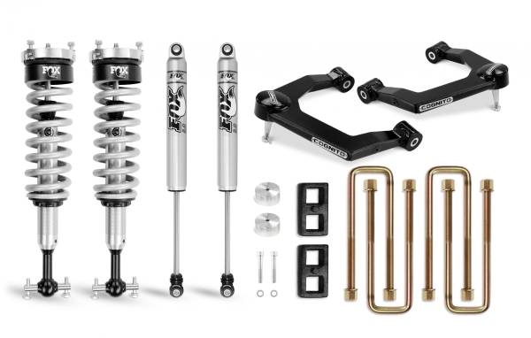 Cognito Motorsports Truck - Cognito 3-Inch Performance Ball Joint Leveling Lift Kit With Fox PS Coilover 2.0 IFP Shocks for 19-22 Silverado/Sierra 1500 2WD/4WD