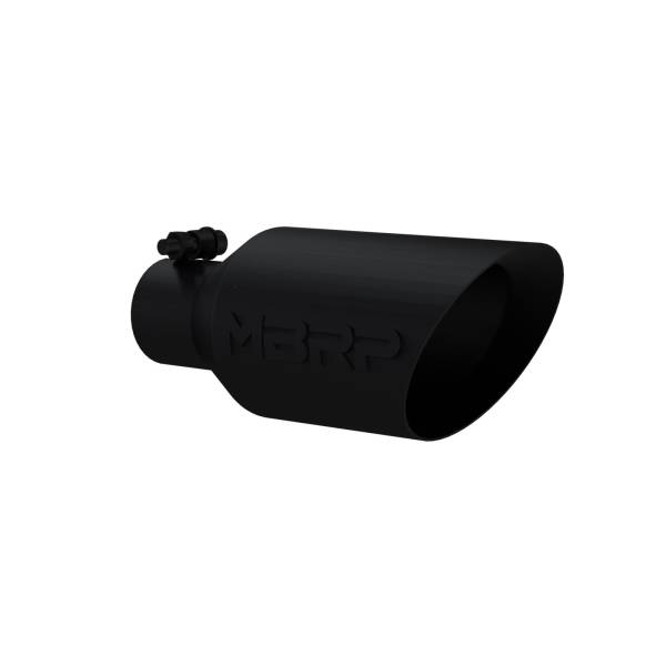 MBRP - Exhaust Tip 4 1/2 Inch O.D. Dual Wall Angle Rolled End 2.5 Inch Inlet 11 Inch Length Black Coated MBRP