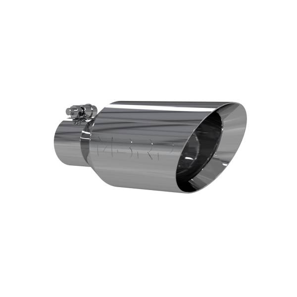 MBRP - Exhaust Tip 4 1/2 Inch O.D. Dual Wall Angle Rolled End 2.5 Inch Inlet 11 Inch Length T304 Stainless Steel MBRP