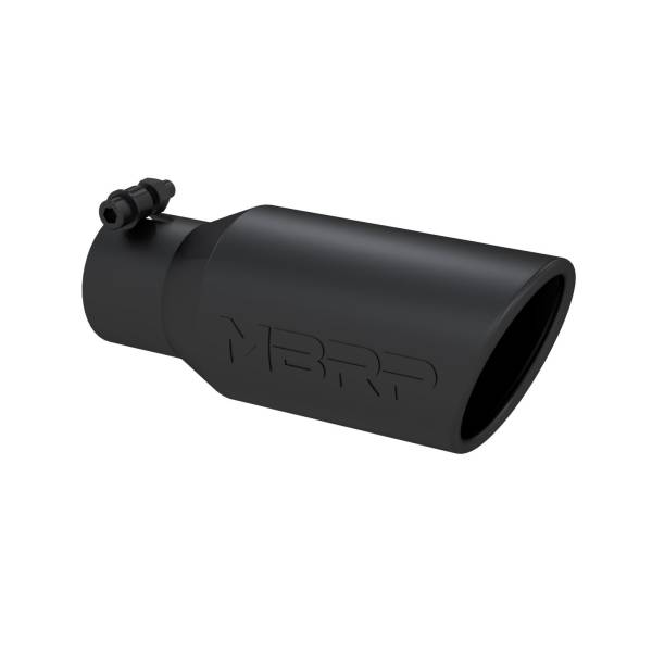 MBRP - Exhaust Tip 4 Inch O.D. Angled Rolled End 2 3/4 Inch Inlet 10 Inch Length Black Coated MBRP