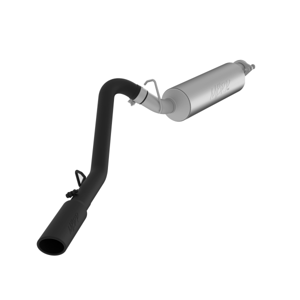 MBRP - Cat Back Exhaust System Single Side Black Aluminized Steel For 00-06 Jeep Wrangler TJ Inline-4 2.5L, Inline-6 4.0L MBRP