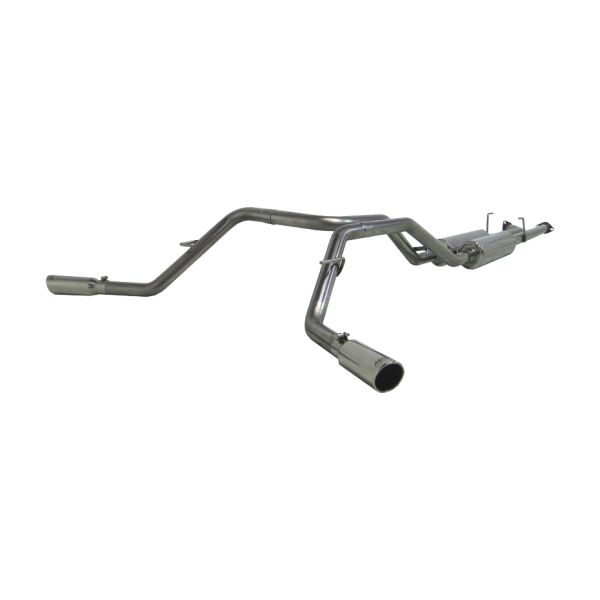 MBRP - Cat Back Exhaust System Dual Side Exit T409 Stainless Steel For 07-08 Toyota Tundra 4.7/5.7L V8, DC-Std. and CM Short Bed 09-09 Toyota Tundra 4.7L, EC-Std. and SB/Crew Cab/Short Bed MBRP