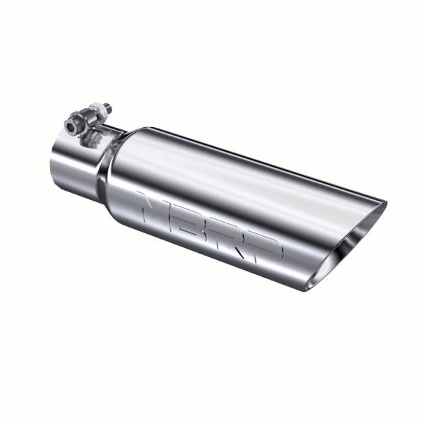 MBRP - Exhaust Tail Pipe Tip 3 1/2 Inch O.D. Dual Wall Angled 2 1/2 Inch Inlet 12 Inch Length T304 Stainless Steel MBRP