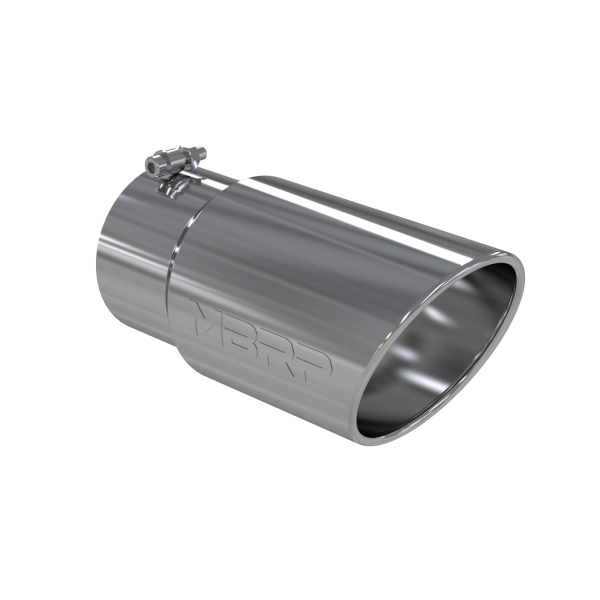 MBRP - Exhaust Tail Pipe Tip 6 Inch O.D. Angled Rolled End 5 Inch Inlet 12 Inch Length T304 Stainless Steel MBRP