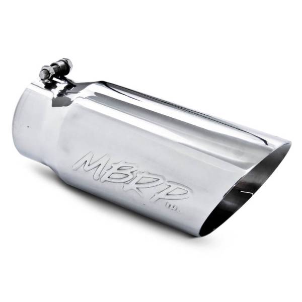 MBRP - Exhaust Tail Pipe Tip 5 Inch O.D. Dual Wall Angled 4 Inch Inlet 12 Inch Length T304 Stainless Steel MBRP