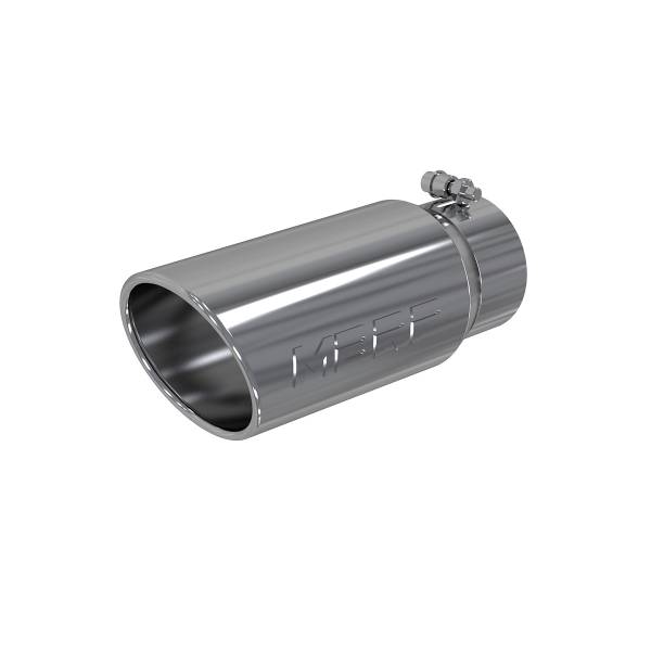 MBRP - Exhaust Tail Pipe Tip 5 Inch O.D. Angled Rolled End 4 Inch Inlet 12 Inch Length T304 Stainless Steel MBRP