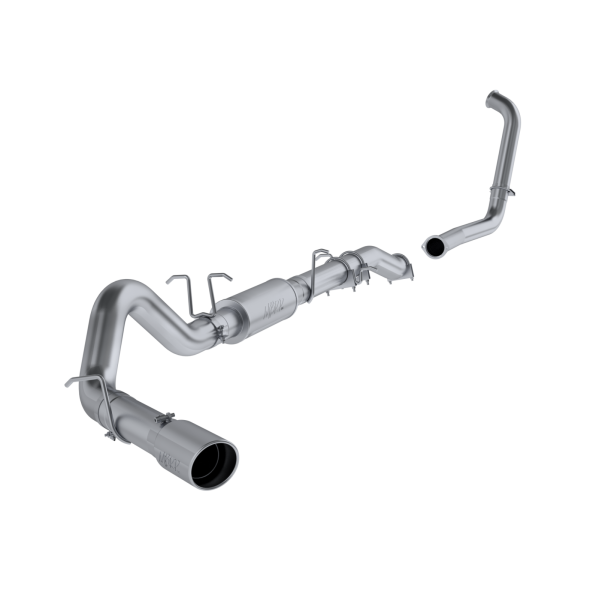 MBRP - 4 Inch Turbo Back Single Side Stock Cat Exit Aluminized Steel For 03-07 Ford F-250/350 6.0L Extended Cab/Crew Cab MBRP