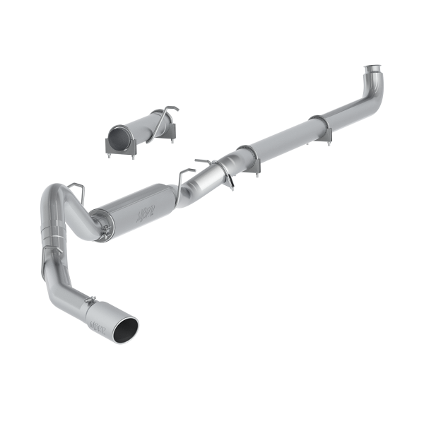 MBRP - 4 Inch Single Side Exhaust Pipe Aluminized Steel For 01-07 Silverado/Sierra 2500/3500 Duramax Extended/Crew Cab MBRP