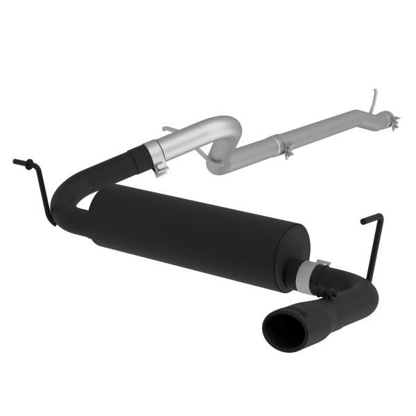 MBRP - Cat Back Exhaust System Single Rear Exit Black For 12-18 Jeep Wrangler/Rubicon JK 3.6L 2/4 Door MBRP