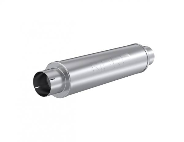 MBRP - 4 Inch Inlet/Outlet Quiet Tone Exhaust Muffler 24 Inch Body 6 Inch Diameter 30 Inch Overall T304 Stainless Steel MBRP