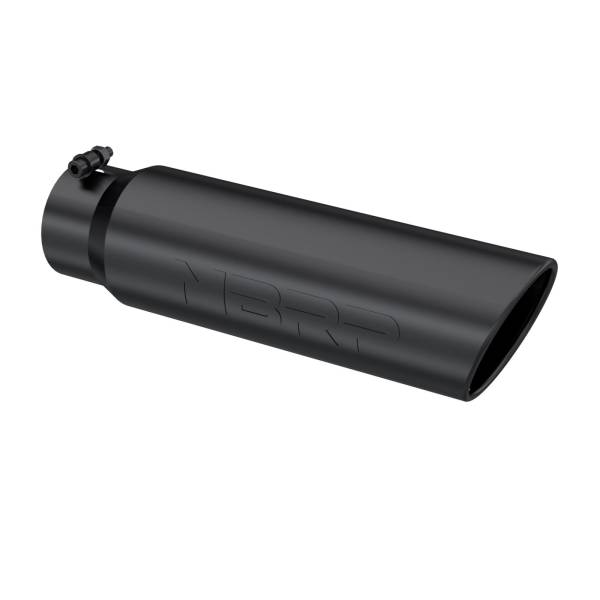 MBRP - MBRP Armor BLK Tip 5 Inch OD Angled Rolled End, 4 Inch inlet, 18 Inch length