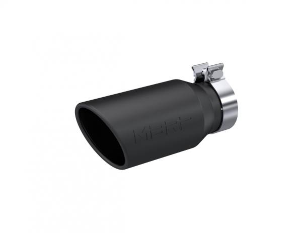 MBRP - Armor BLK Black-Coated, 4.5 Inch OD, 3.2 Inch Inlet ID, 10 Inch Length, Single Walled, Angled Cut Rolled End MBRP