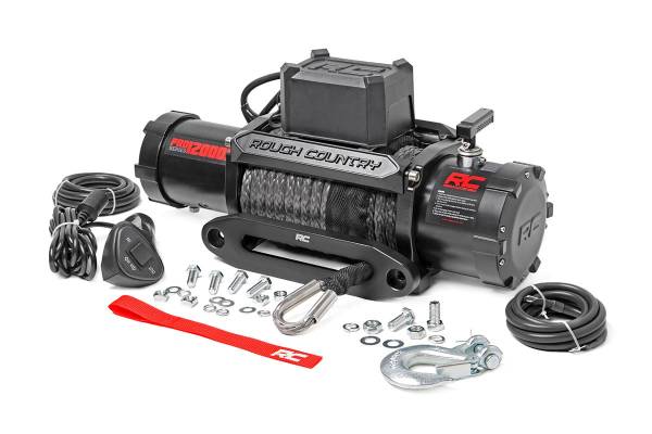 Rough Country - 12,000 LB Electric Winch Synthetic Rope Pro Series Rough Country