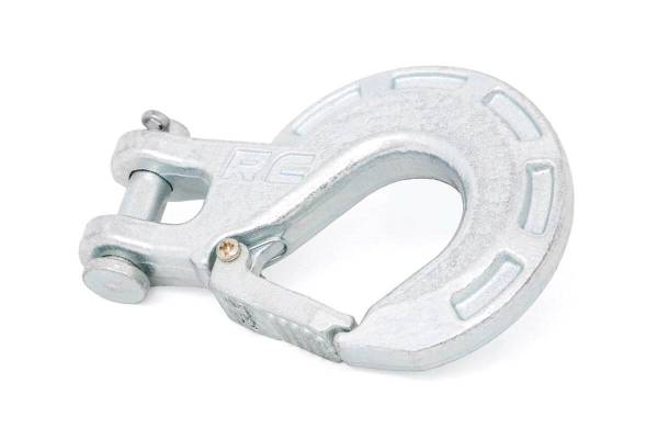 Rough Country - Forged Clevis Hook Silver Fits 5/16 - 3/4 Inch D-Rings Fits 1 Inch Winch Ropes Rough Country