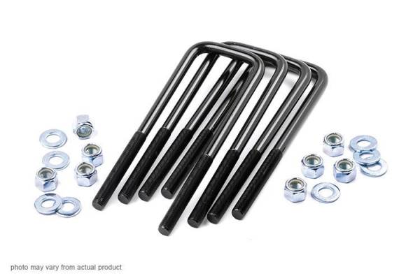 Rough Country - 9/16 Inch Square U Bolts 2.5 x 11.5 E Coated Black Corrosion Resistant Sold as Set of 4 Rough Country