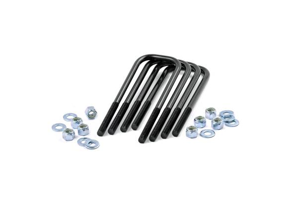 Rough Country - 9/16 Inch Large Radius U Bolts 3.125 x 10.0 E Coated Black Corrosion Resistant Set of 4 Rough Country