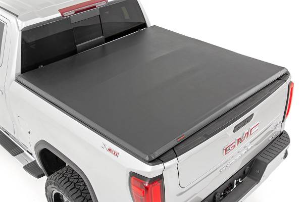 Rough Country - Soft Tri-Fold Bed Cover 19-20 Silverado/Sierra 1500 5 Foot 8 Inch Bed w/o Cargo Mgmt Rough Country