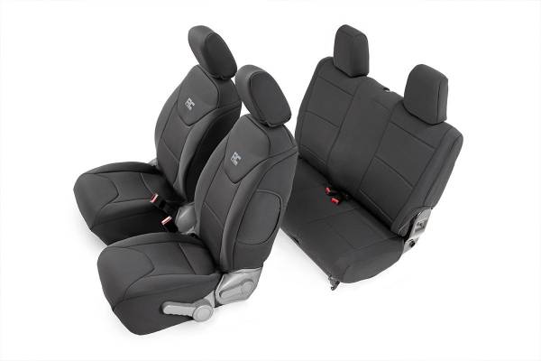 Rough Country - Jeep Neoprene Seat Cover Set Black 07-10 Wrangler JK 2 Door Rough Country