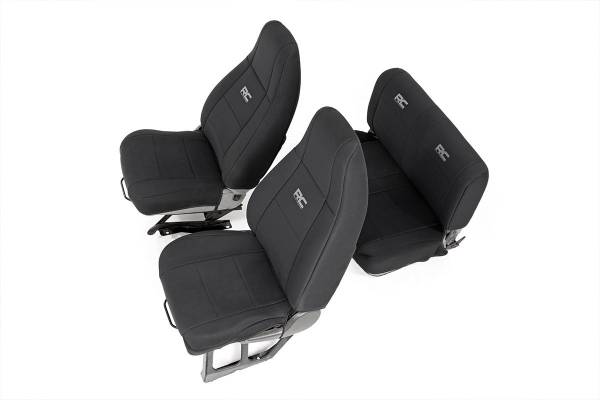 Rough Country - Jeep Neoprene Seat Cover Set Black 87-90 Wrangler YJ Rough Country