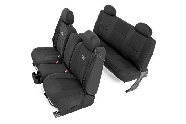 Rough Country - Neoprene Front & Rear Seat Cover Combo Black 99-06 Silverado/Sierra 1500 Rough Country