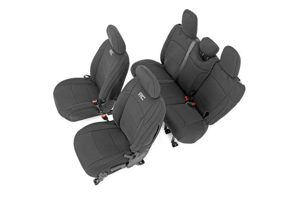 Rough Country - Jeep Neoprene Seat Cover Set Black 18-20 Wrangler JL Unlimited Rough Country