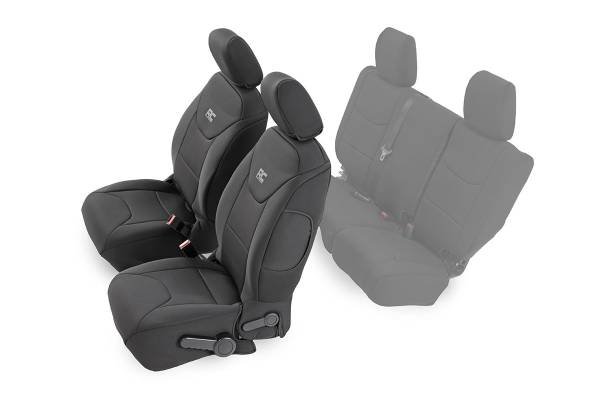 Rough Country - Jeep Neoprene Front Seat Cover Black 13-18 Wrangler JK Unlimited Rough Country