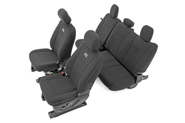 Rough Country - F-150 Neoprene Front & Rear Seat Cover Black 15-20 F-150 XL, XLT Rough Country