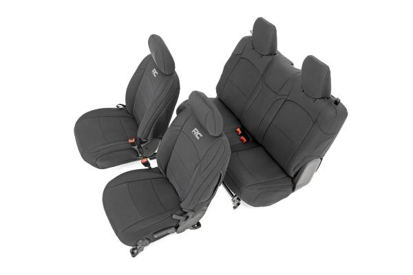 Rough Country - Jeep Neoprene Seat Cover Set Black 18-20 Wrangler JL Rough Country