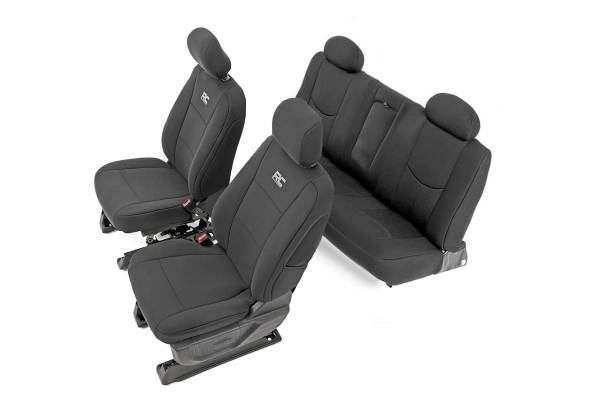 Rough Country - Neoprene Front & Rear Seat Covers Black 14-18 Silverado/Sierra 1500 Rough Country