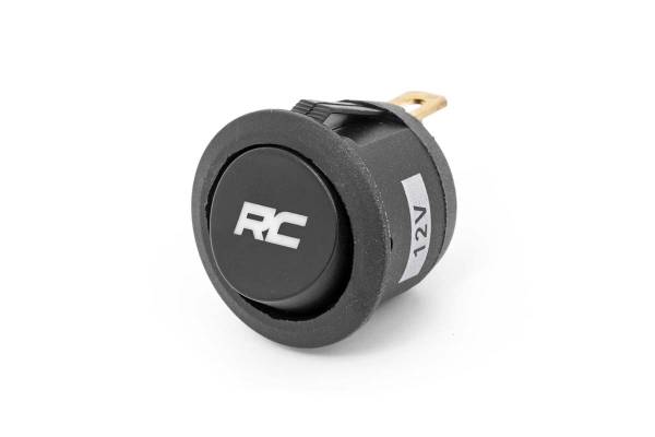 Rough Country - Round LED Backlit Rocker Switch RC logo Blue LED Back Light Rough Country