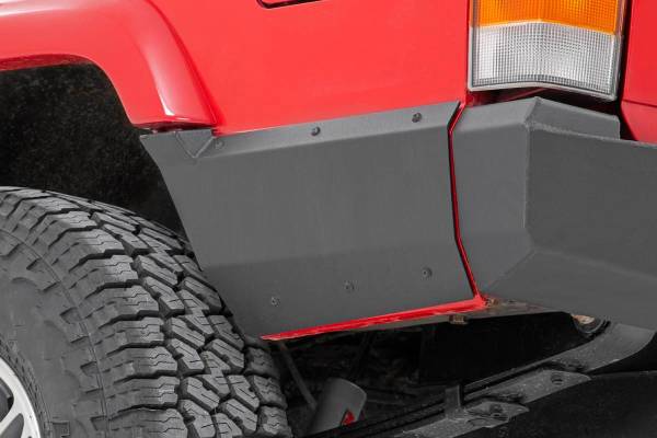 Rough Country - Jeep Rear Lower Quarter Panel Armor for Factory Flare 97-01 Cherokee XJ Rough Country