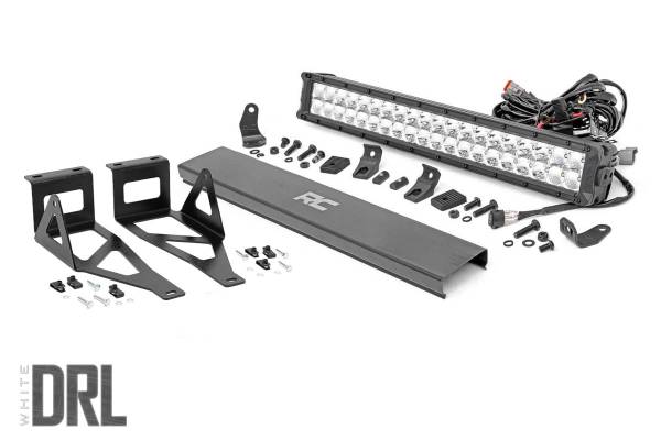 Rough Country - Ford 20 Inch LED Bumper Kit Chrome Series w/White DRL 05-07 F-250/350 Rough Country