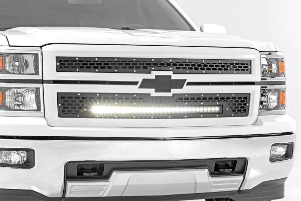 Rough Country - Mesh Grille w/30 Inch Black Series LED 14-15 Silverado 1500 Rough Country