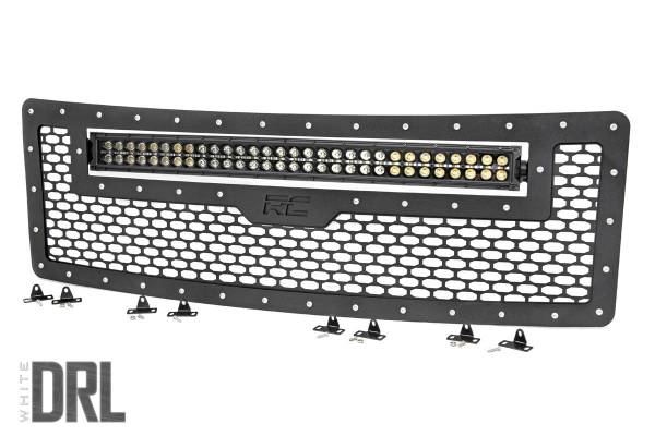 Rough Country - Ford Mesh Grille w/30 Inch Dual Row Black Series LED w/Cool White DRL 09-14 F-150 Rough Country