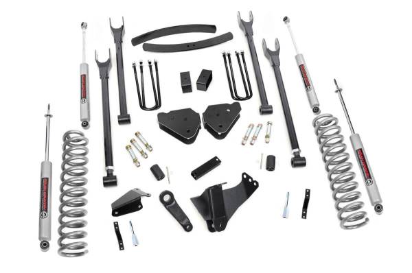 Rough Country - 6 Inch Ford 4-Link Suspension Lift Kit 05-07 F-250/350 Diesel-w/o Overloads Rough Country