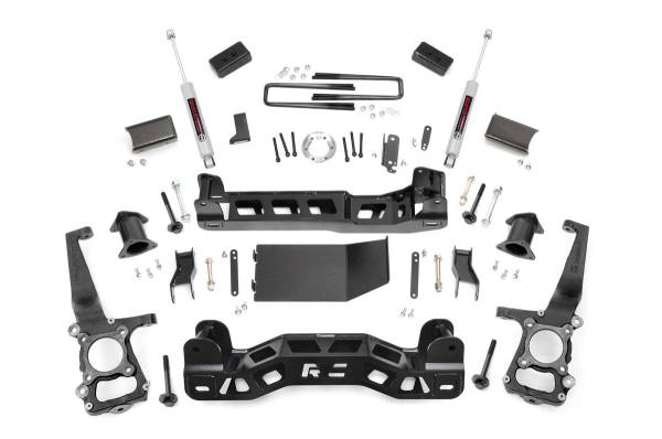 Rough Country - 4 Inch Suspension Lift Kit Strut Spacers 09-10 F-150 4WD Rough Country