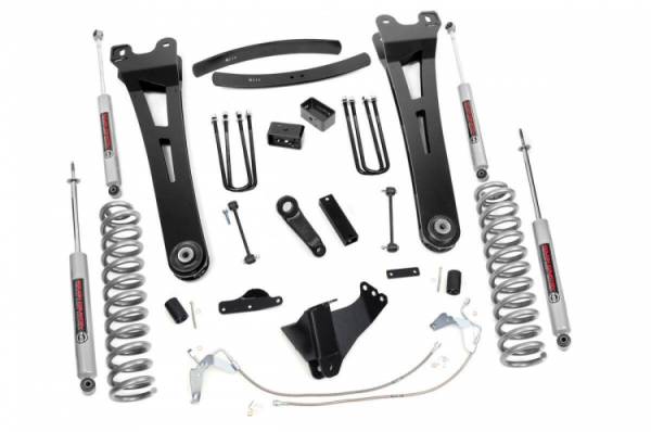 Rough Country - 6 Inch Ford 08-10 F-250/F-350 Super Duty Radius Arm Suspension Lift Kit N3 Shocks Diesel Rough Country