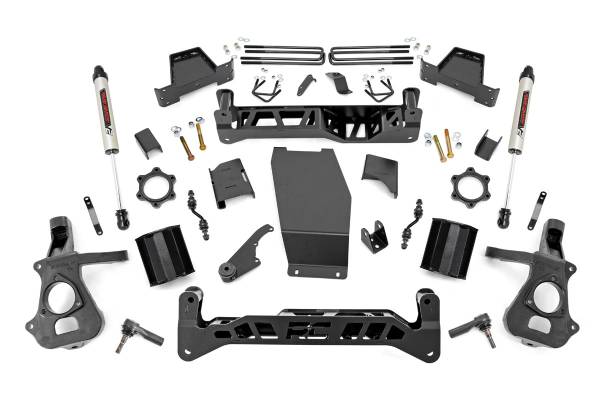 Rough Country - 7 Inch Suspension Lift Kit w/V2 Shocks 14-18 Silverado/Sierra 1500 4WD Cast Steel Rough Country