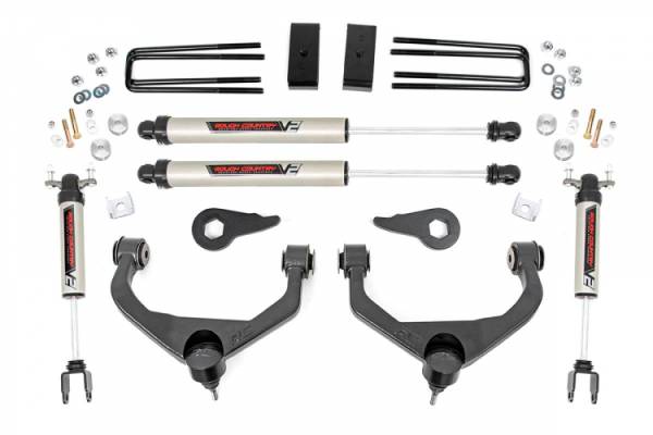 Rough Country - 3.5 Inch Suspension Lift Kit w/V2 Shocks 11-19 2500/3500HD Rough Country