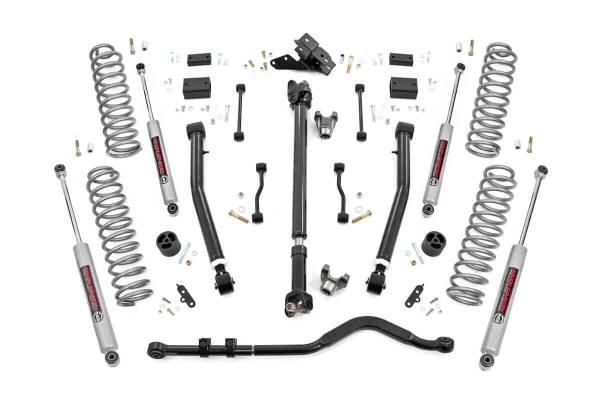 Rough Country - 3.5 Inch Jeep Suspension Lift Kit Preminum N3 Stage 2 Coils & Adj. Control Arms 18-20 Wrangler JL-2 Door Rough Country