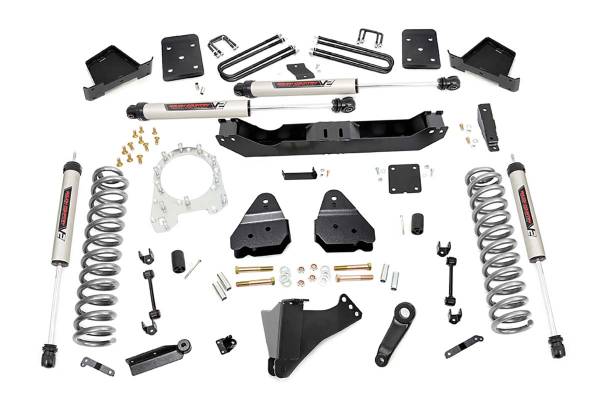 Rough Country - 4.5 Inch Suspension Lift Kit 3.5 Inch Axle Diam w/V2 Shocks 17-19 F-250/350 4WD Diesel Rough Country